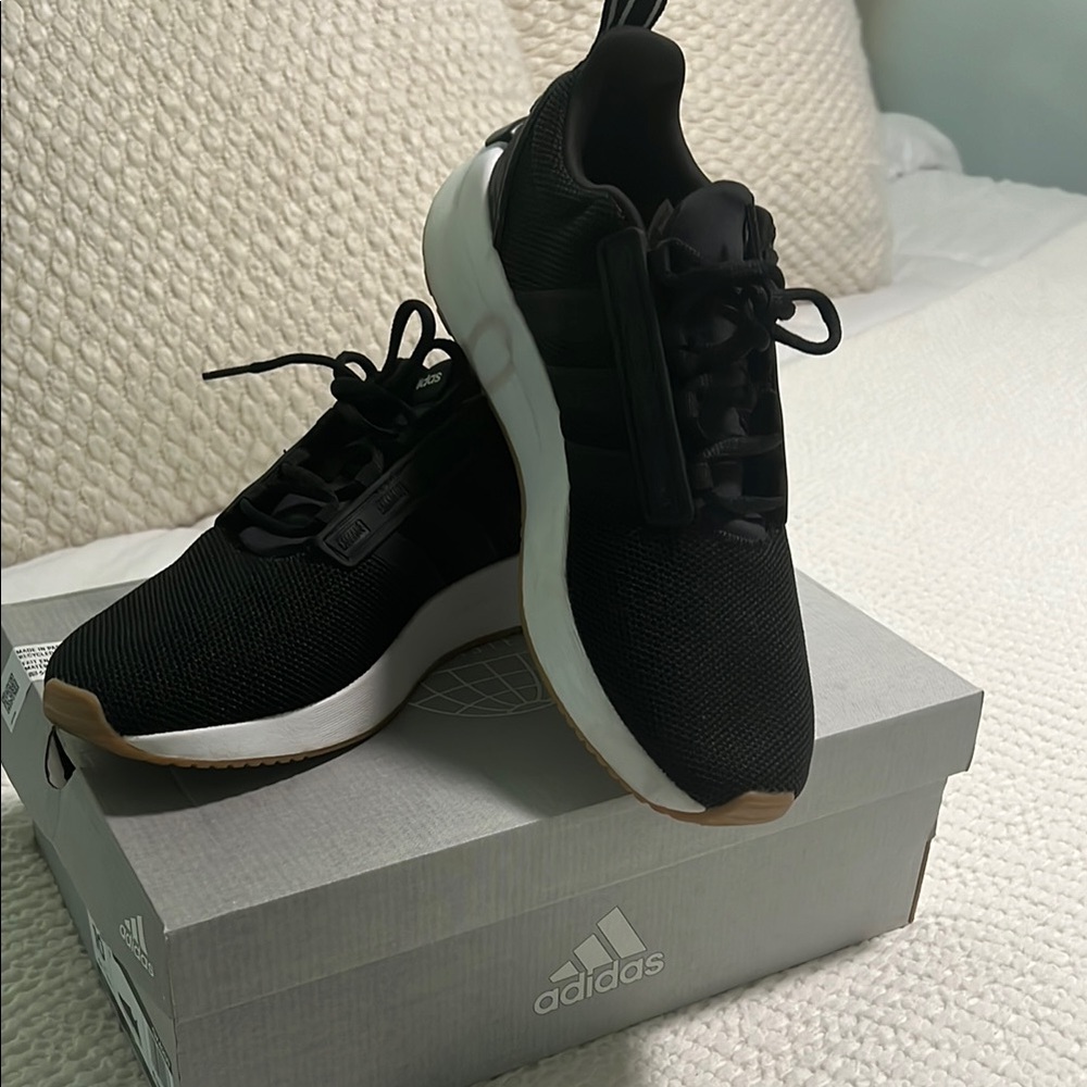 Adidas Black and White Running Shoes